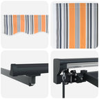Manuell einziehbare Markise Orange, Grau, Blau, Weiß
