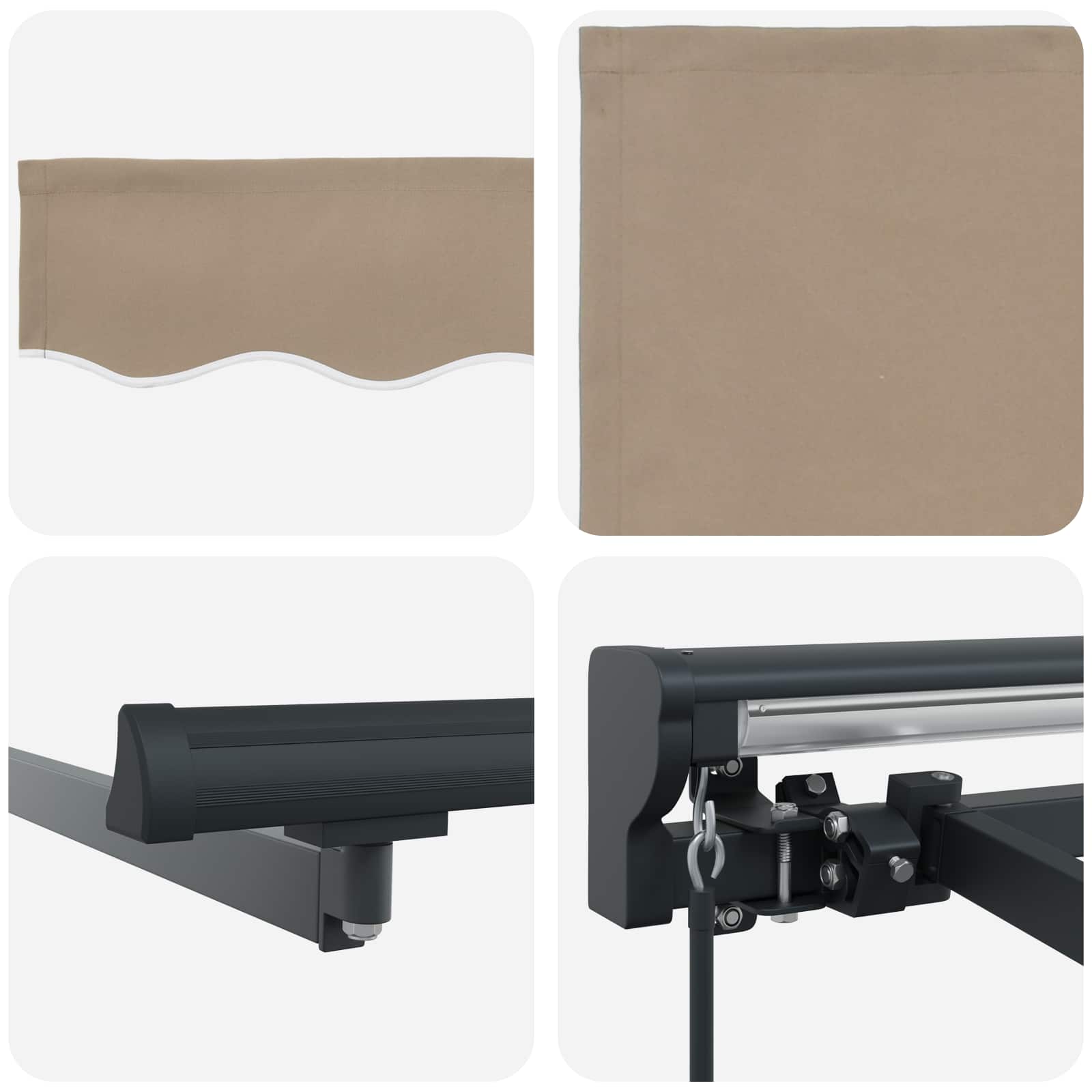 Manuell einziehbare Markise Beige 4,5 x 3,5 m