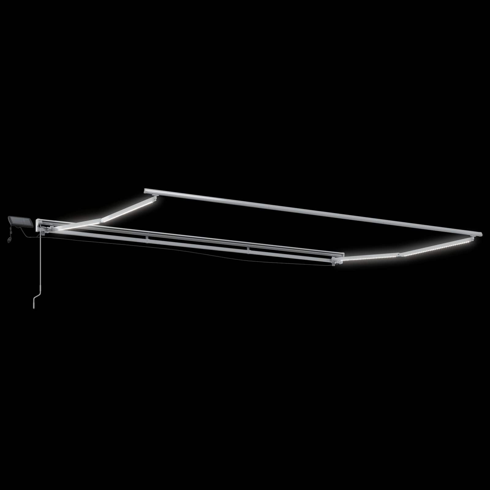 Manueller Markisenrahmen mit LEDs Anthrazit und Weiß 4 x 2 m