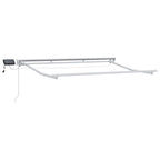 Manueller Markisenrahmen mit LEDs Gelb, Grau und Weiß 3 x 2,5 m