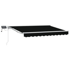 Manueller Markisenrahmen mit LEDs Schwarz und Weiß 3,5 x 2,5 m