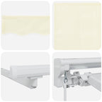 Manueller Markisenrahmen mit LEDs Creme und Weiß 4,5 × 3 m