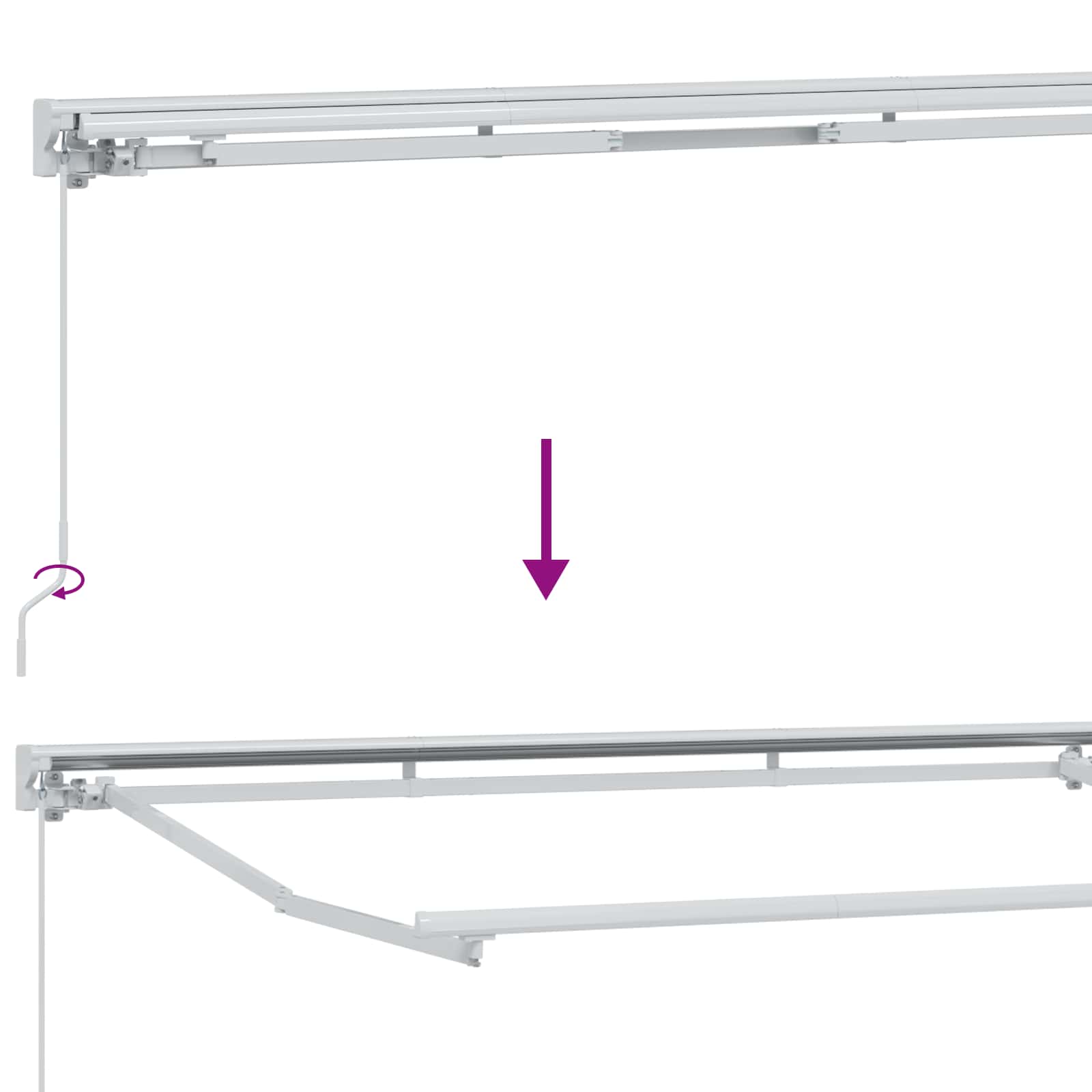 Manueller Markisenrahmen mit LEDs Creme und Weiß 4,5 × 3 m