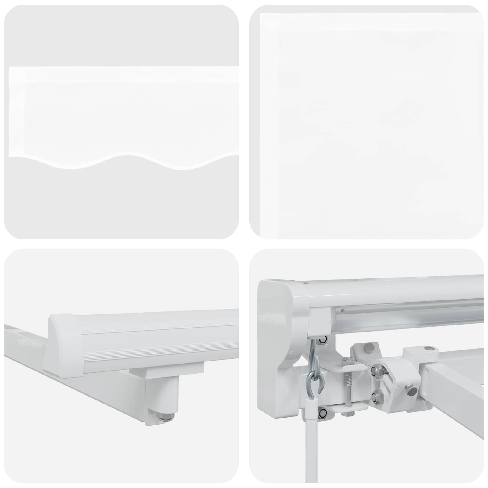 Manueller Markisenrahmen mit LEDs Weiß 5 x 3,5 m
