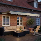 Manueller Markisenrahmen mit LEDs Creme und Anthrazit 3 x 2 m