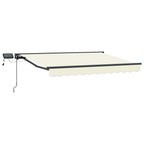 Manueller Markisenrahmen mit LEDs Creme und Anthrazit 3 x 2 m