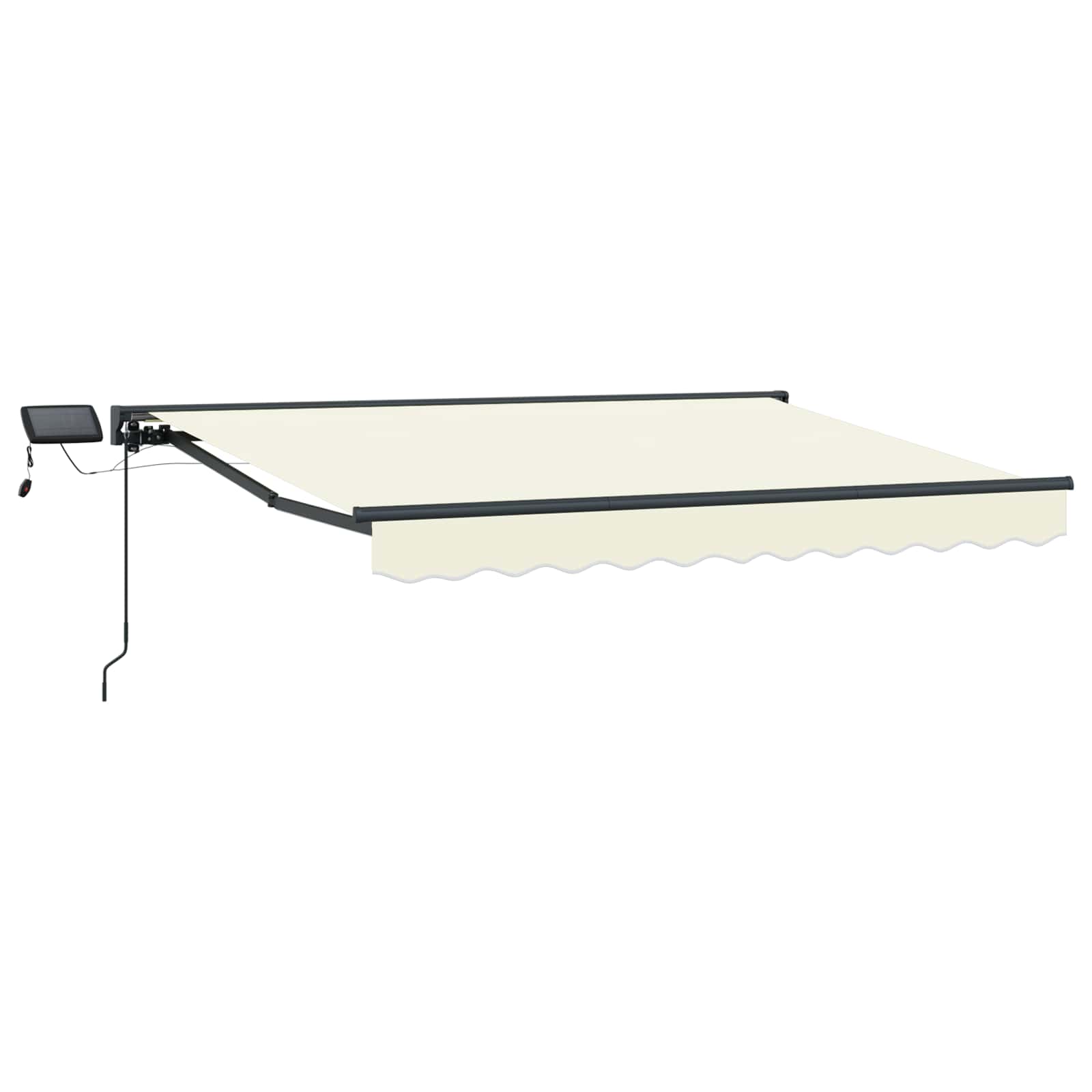 Manueller Markisenrahmen mit LEDs Creme und Anthrazit 3 x 2 m