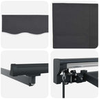Manueller Markisenrahmen mit LEDs Anthrazit 3 x 2 m