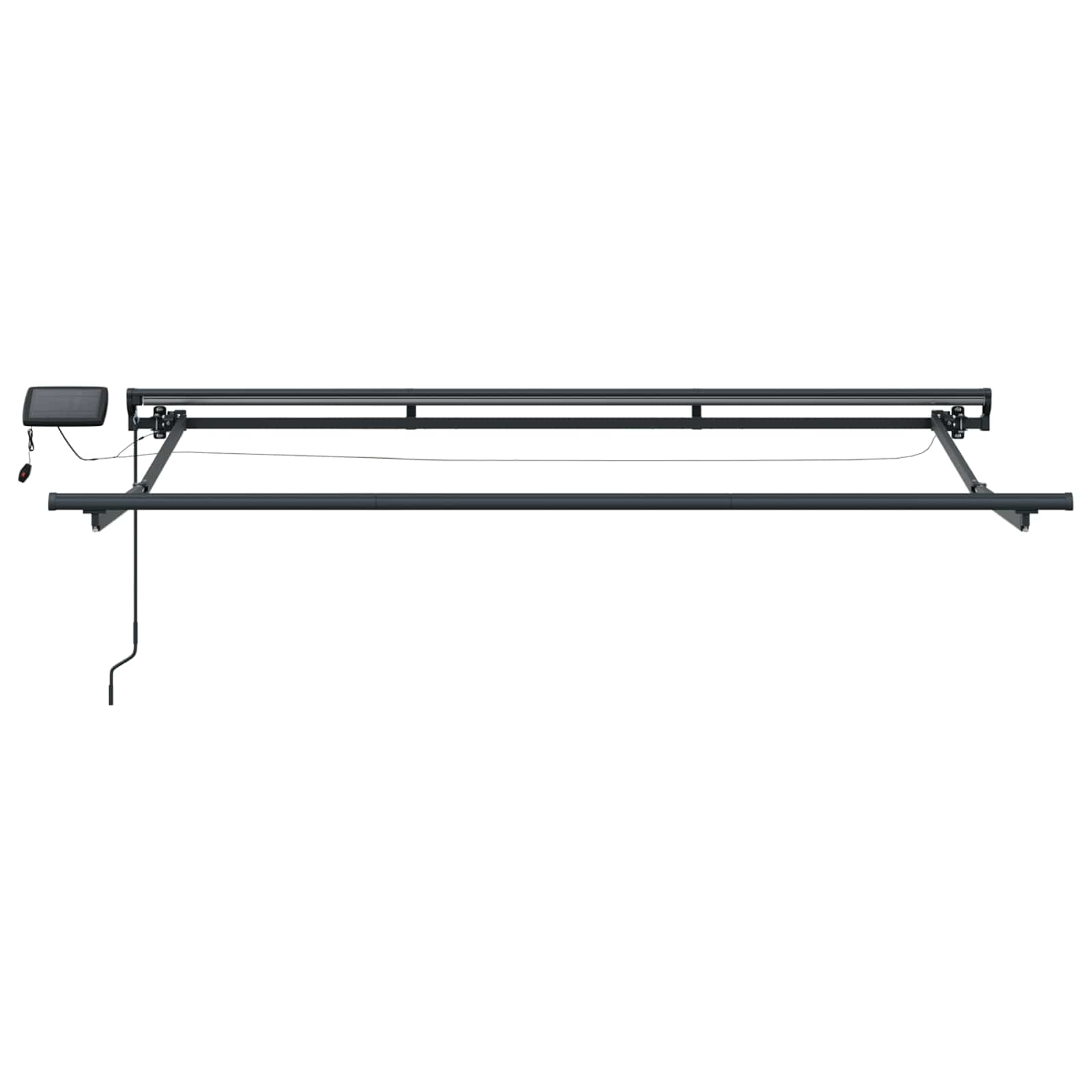 Manueller Markisenrahmen mit LEDs Anthrazit 3 x 2 m