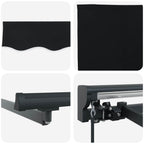 Manueller Markisenrahmen mit LEDs Schwarz und Anthrazit 4 x 3 m