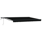 Manueller Markisenrahmen mit LEDs Schwarz und Anthrazit 4 x 3 m