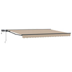 Manueller Markisenrahmen mit LEDs Beige und Anthrazit 5 x 3 m