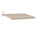 Elektrische ausziehbare Markise Beige und Weiß 3 x 2,5 m