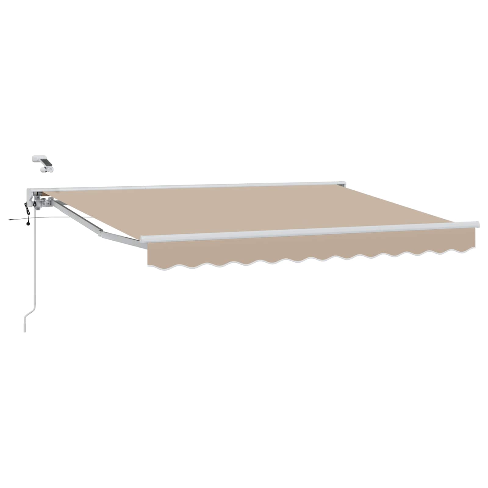 Elektrische ausziehbare Markise Beige und Weiß 3 x 2,5 m