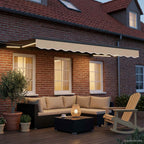 Elektrische ausziehbare Markise Beige und Anthrazit 3,5 x 2 m
