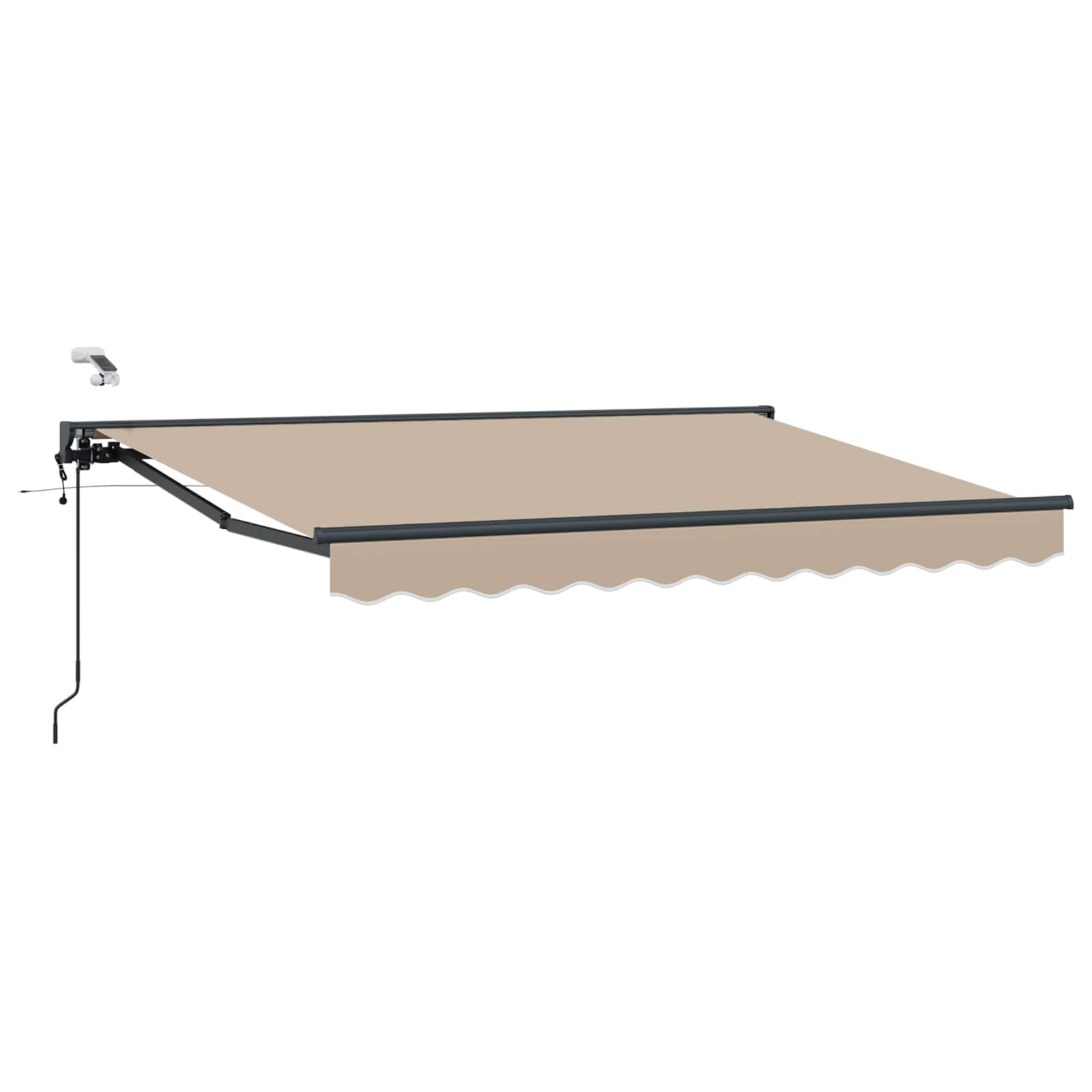 Elektrische ausziehbare Markise Beige und Anthrazit 3,5 x 2 m