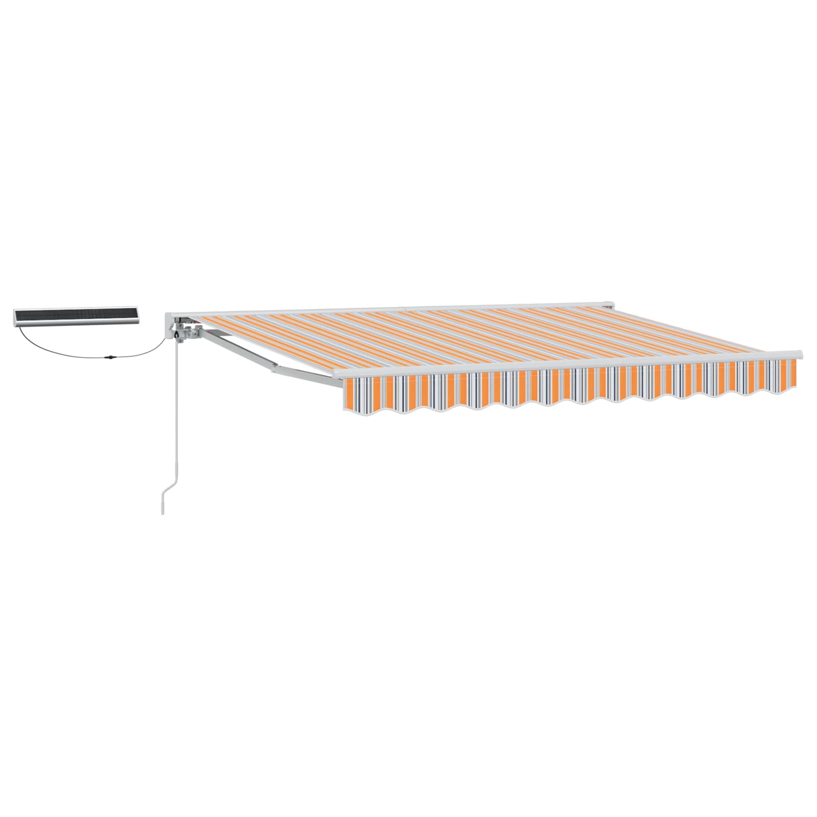 Elektrische ausziehbare Markise Blau, Orange, Weiß 3 x 2,5 m