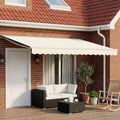Elektrische ausziehbare Markise Creme und Weiß 4 x 3 m