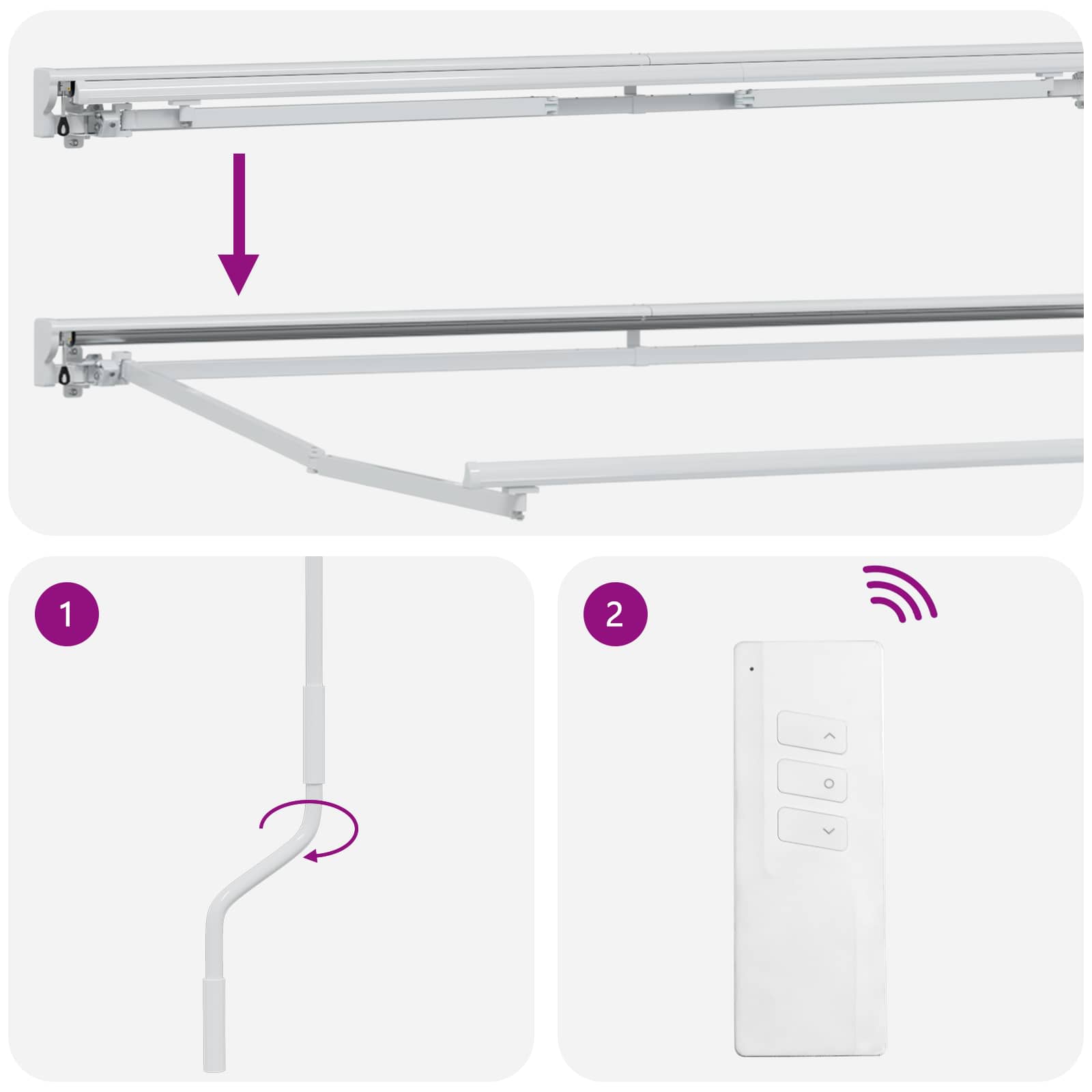 Elektrische ausziehbare Markise Grün und Weiß 5 x 3,5 m