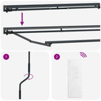 Elektrische ausziehbare Markise Gelb, Weiß, Anthrazit 4 × 3,5 m