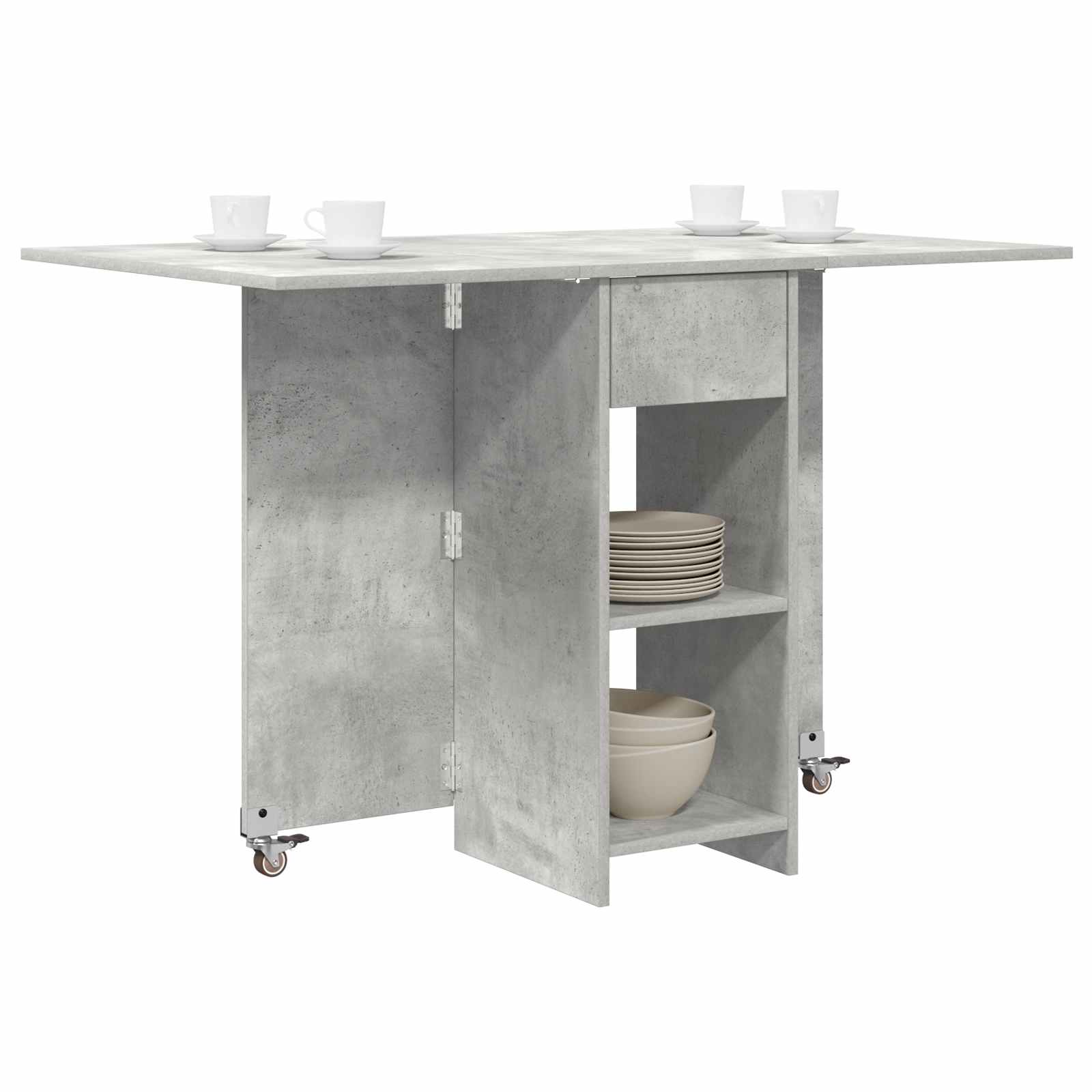 Esstisch 115 x 70 x 75 cm Holzwerkstoff Betongrau Rechtwinklig