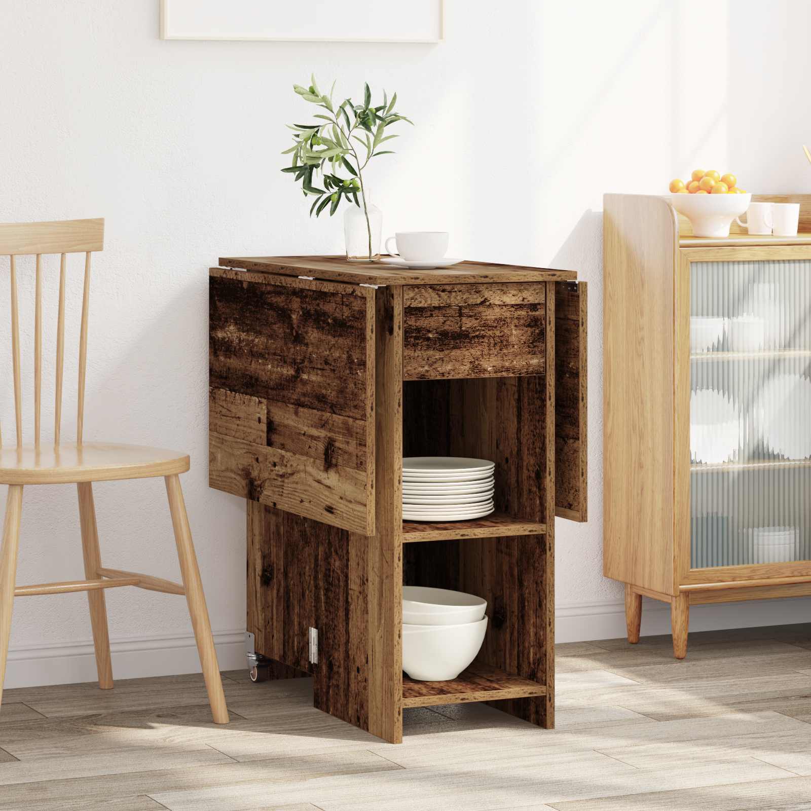 Esstisch 115 x 70 x 75 cm Holzwerkstoff Altholz Rechtwinklig
