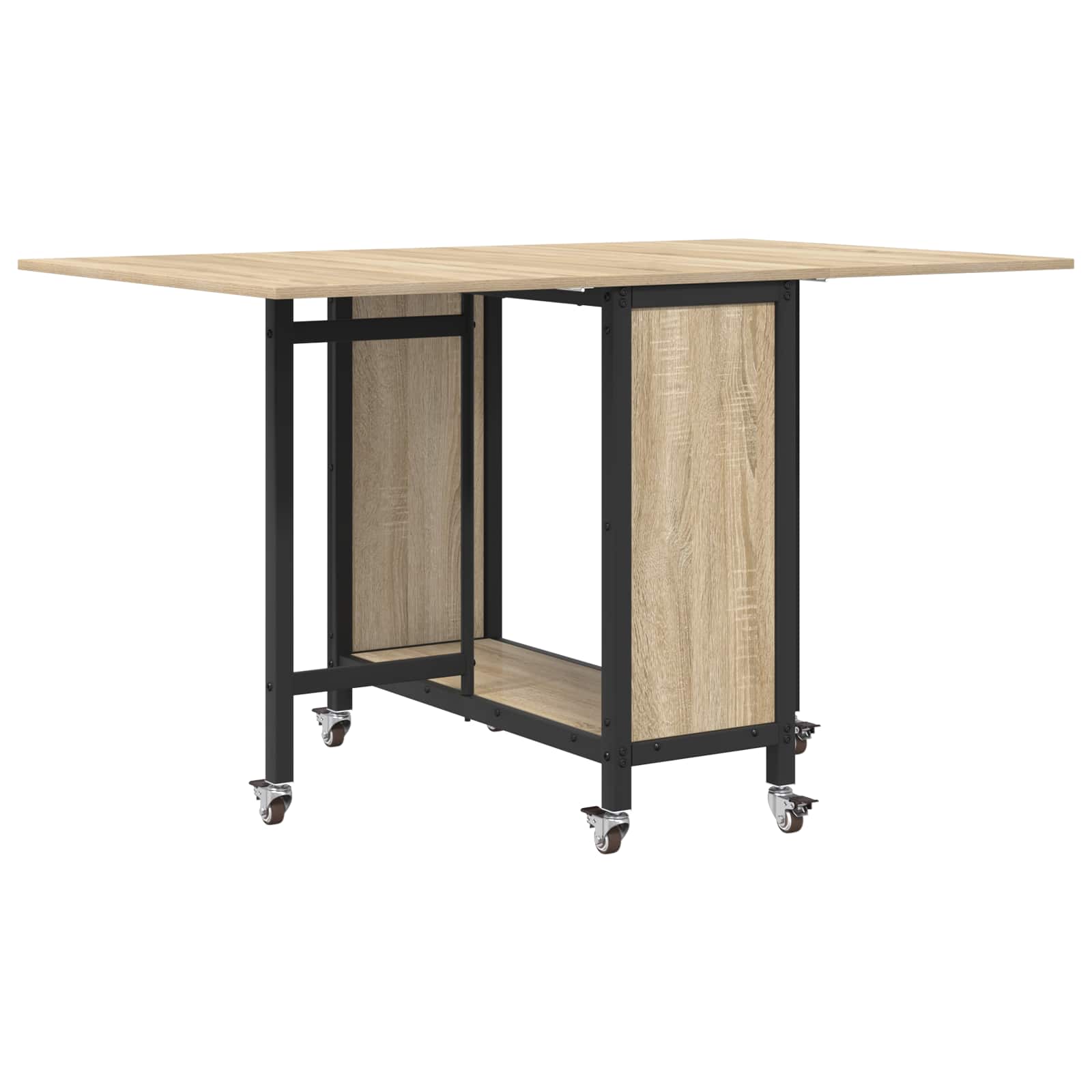 Faltbarer Esstisch mit Rollen 130 x 80 x 76,5 cm Stahl PB