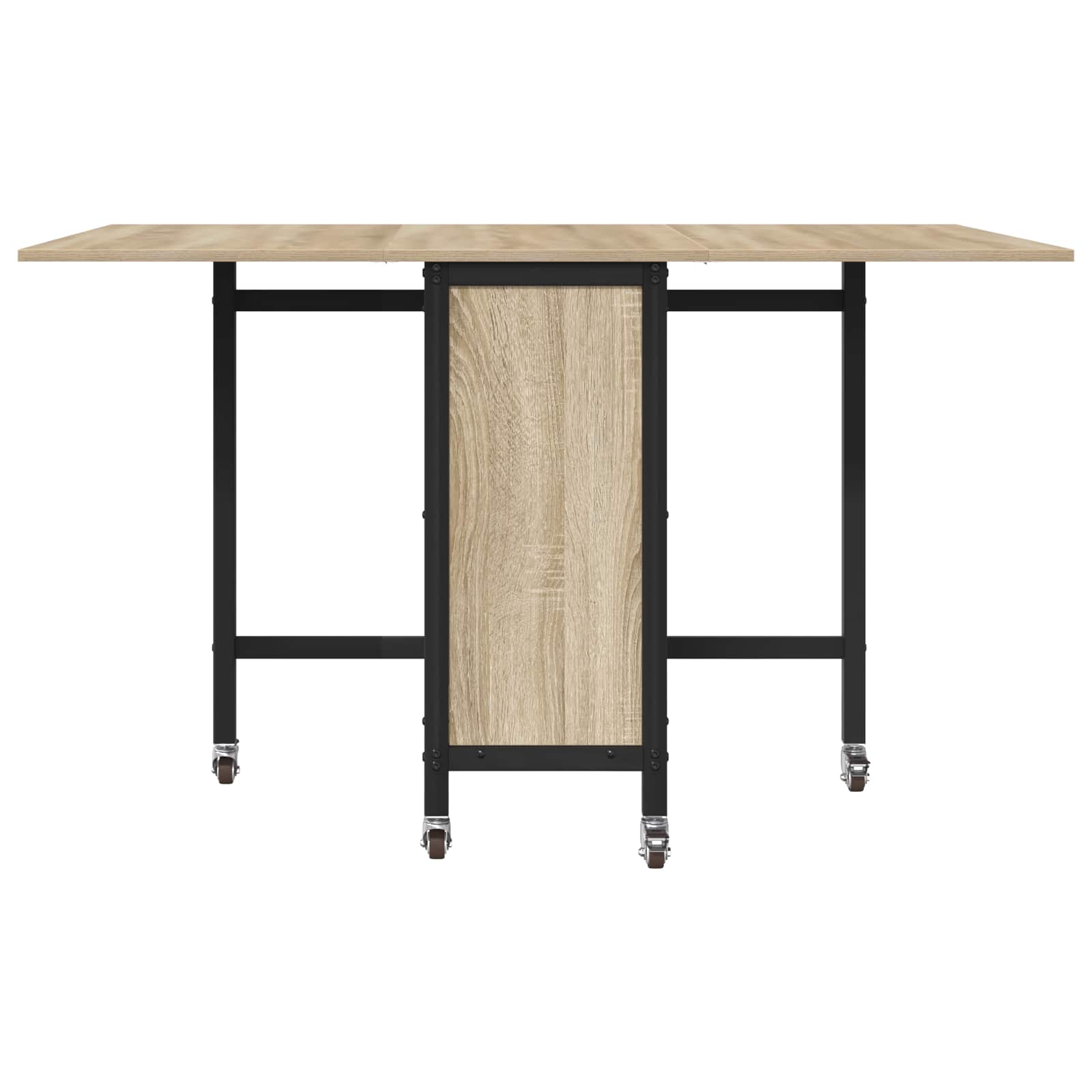 Faltbarer Esstisch mit Rollen 130 x 80 x 76,5 cm Stahl PB