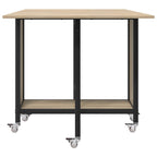 Faltbarer Esstisch mit Rollen 130 x 80 x 76,5 cm Stahl PB