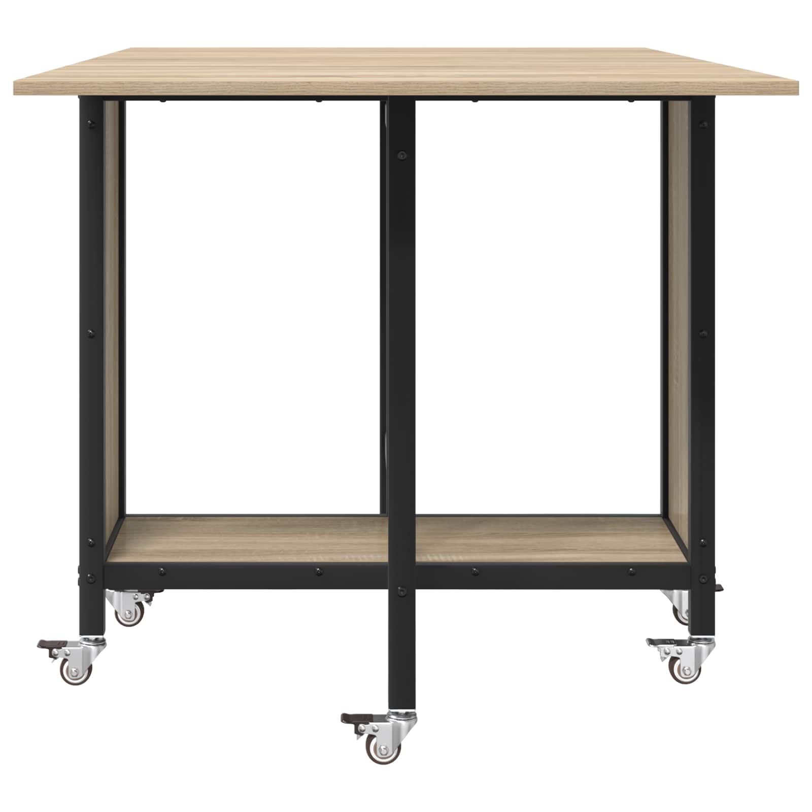 Faltbarer Esstisch mit Rollen 130 x 80 x 76,5 cm Stahl PB