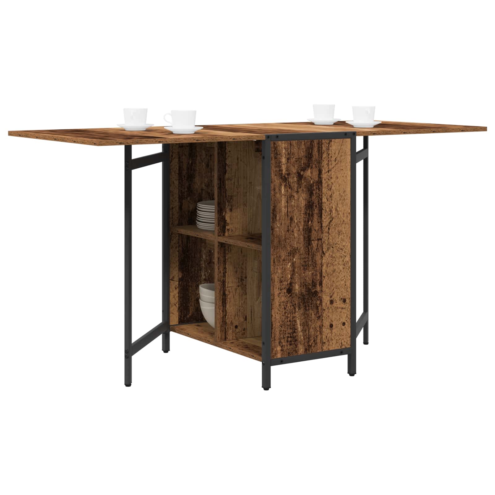 Esstisch 144 x 60 x 75 cm Holzwerkstoff Altholz Rechtwinklig