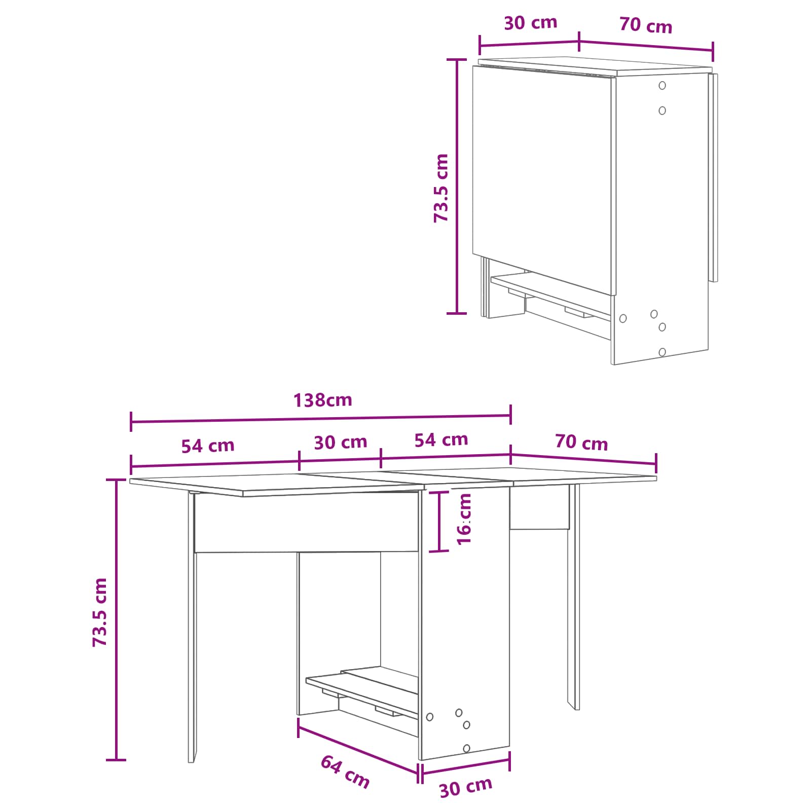 Esstisch 138 x 70 x 73,5 cm Holzwerkstoff Betongrau