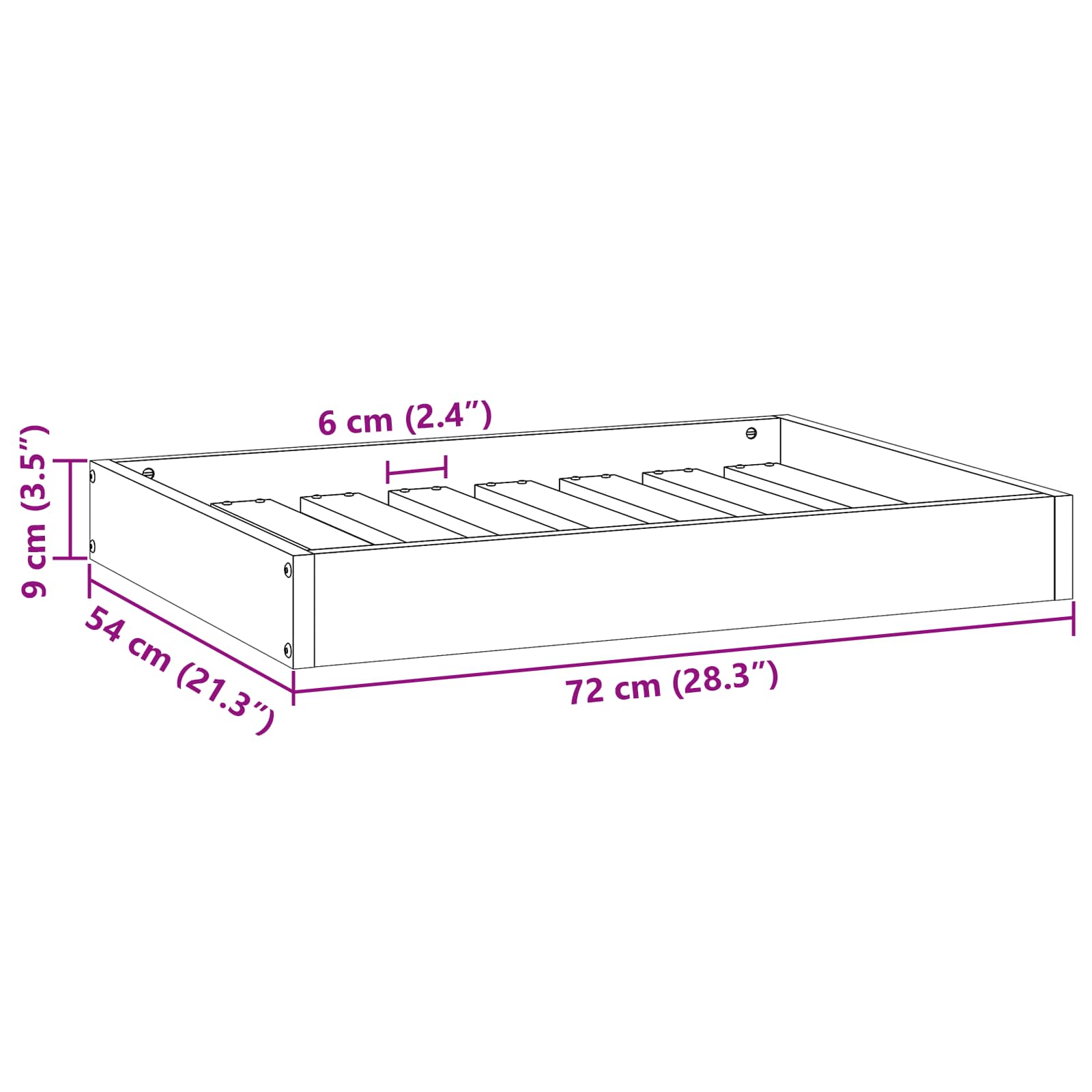 Hundebett Wachsbraun 72 x 54 x 9 cm Massivholz Kiefer