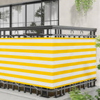 Balkonsichtschutz Gelb und Weiß 100 x 200 cm Oxford-Stoff