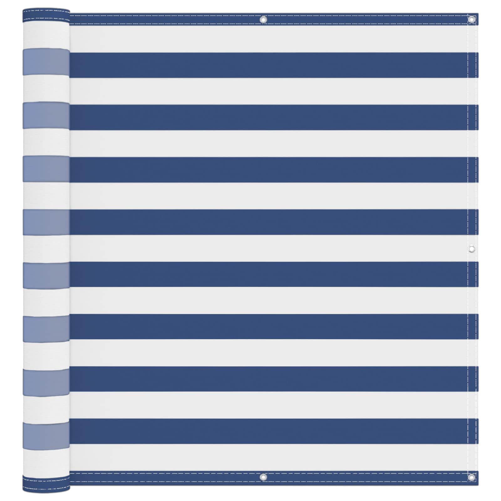 Balkonsichtschutz Blau und Weiß 110 x 600 cm Oxford-Stoff
