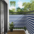 Balkonsichtschutz Blau und Weiß 110 x 800 cm Oxford-Stoff