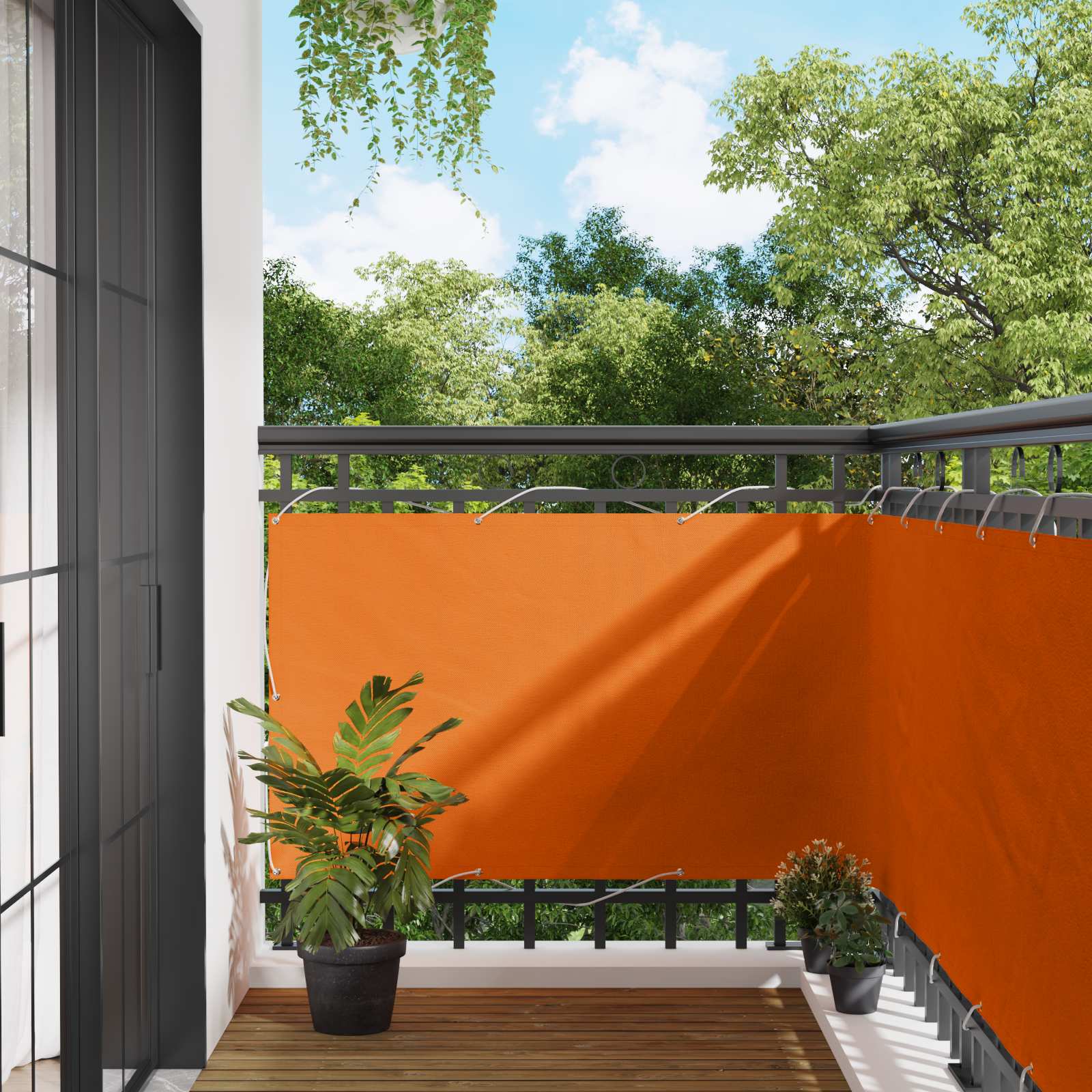Balkonsichtschutz Orange 100 x 700 cm Oxford-Stoff
