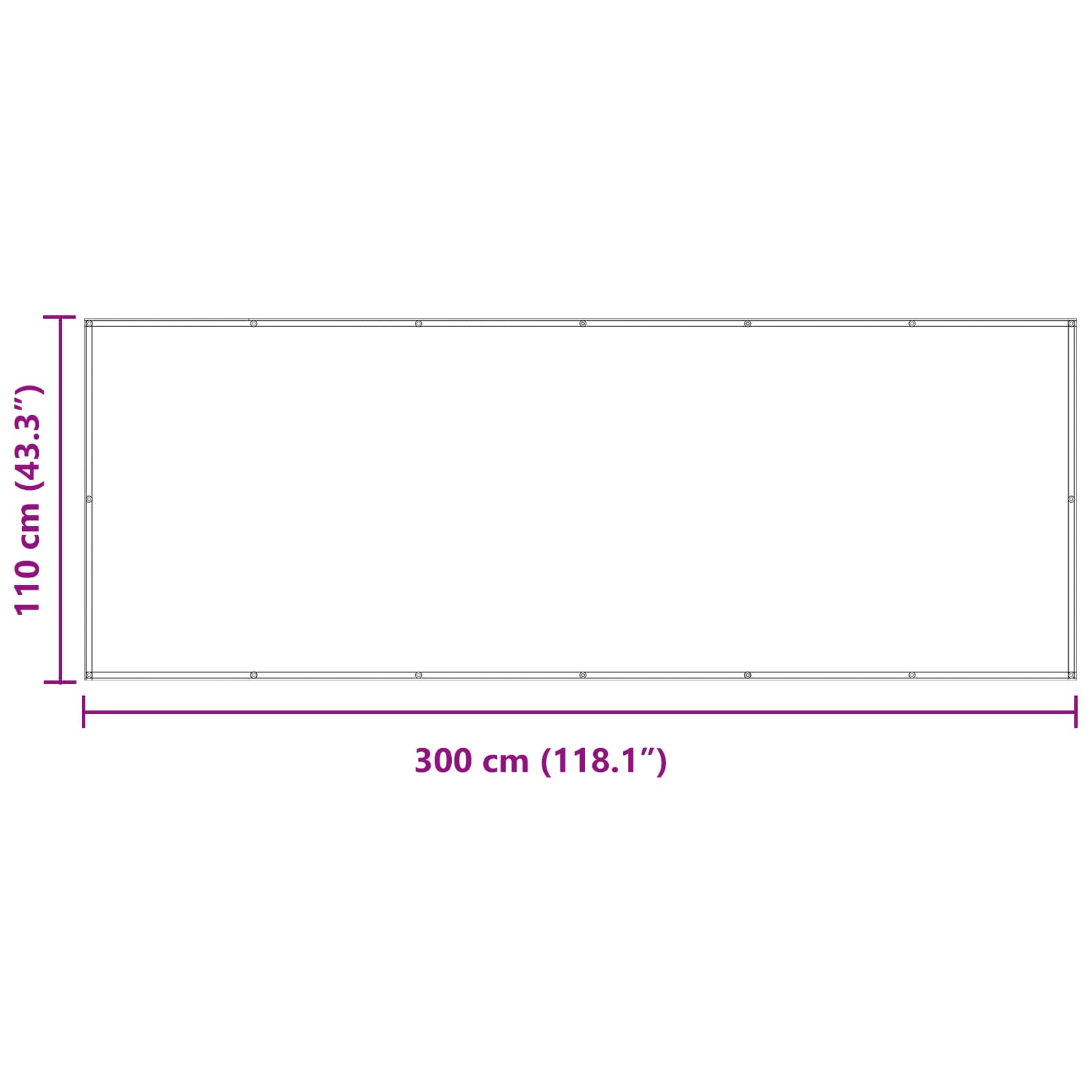 Balkonsichtschutz Orange 110 x 300 cm Oxford-Stoff