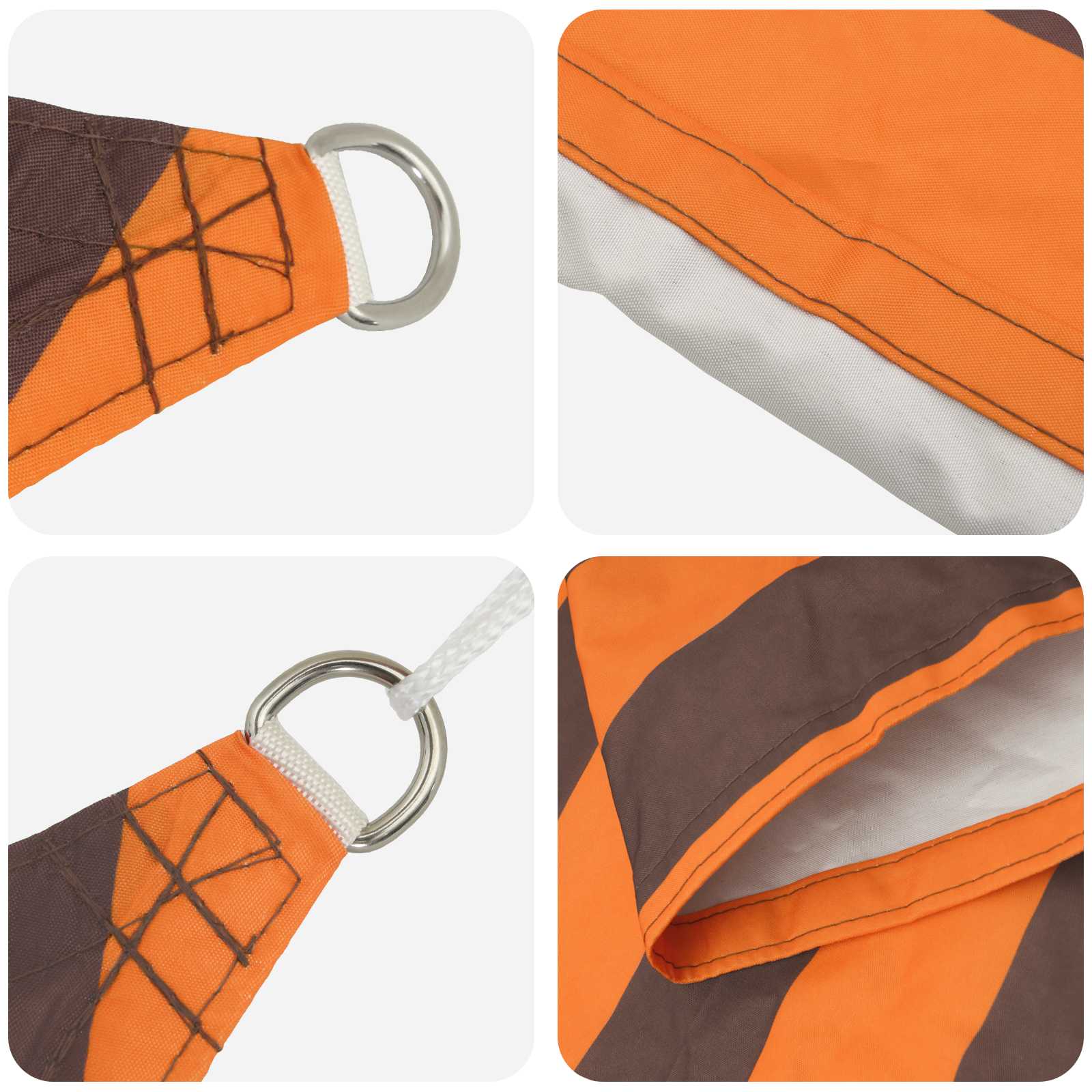 Sonnensegel Orange und Braun 2,5 x 2,5 m 100 % Polyester Oxford