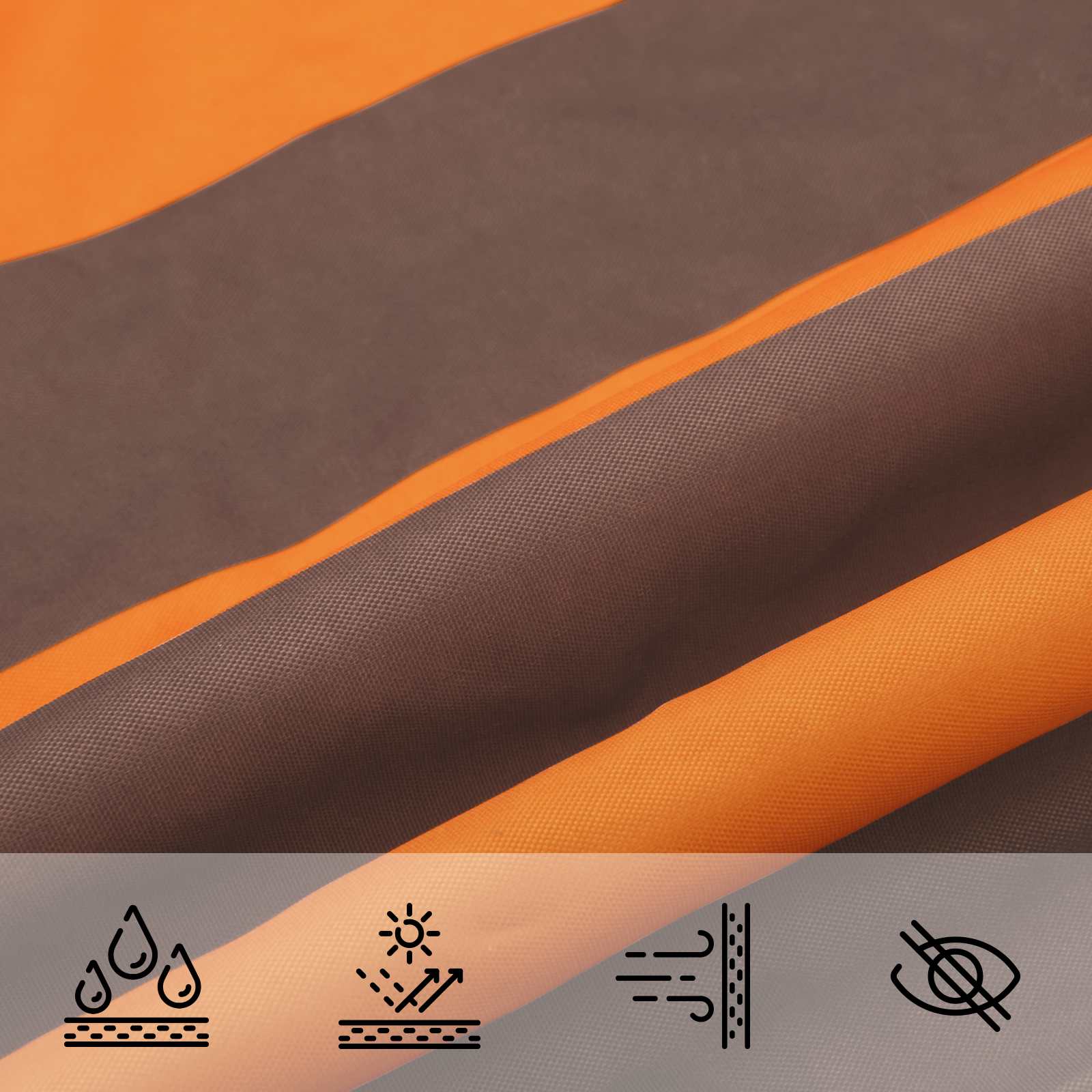 Sonnensegel Orange und Braun 2,5 x 2,5 m 100 % Polyester Oxford