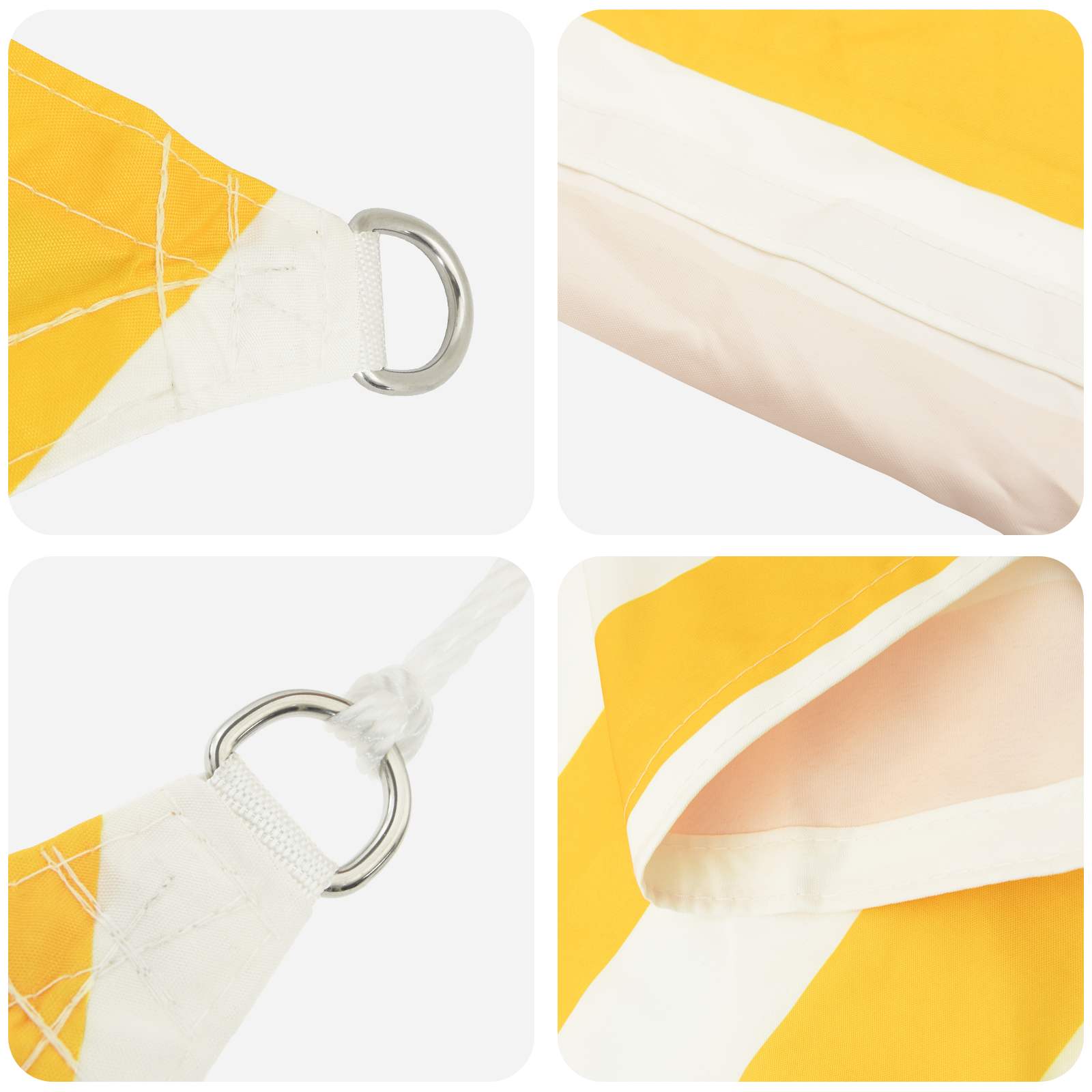 Sonnensegel Gelb und Weiß 2,5 x 2,5 m 100 % Polyester Oxford