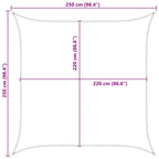 Sonnensegel Gelb und Weiß 2,5 x 2,5 m 100 % Polyester Oxford