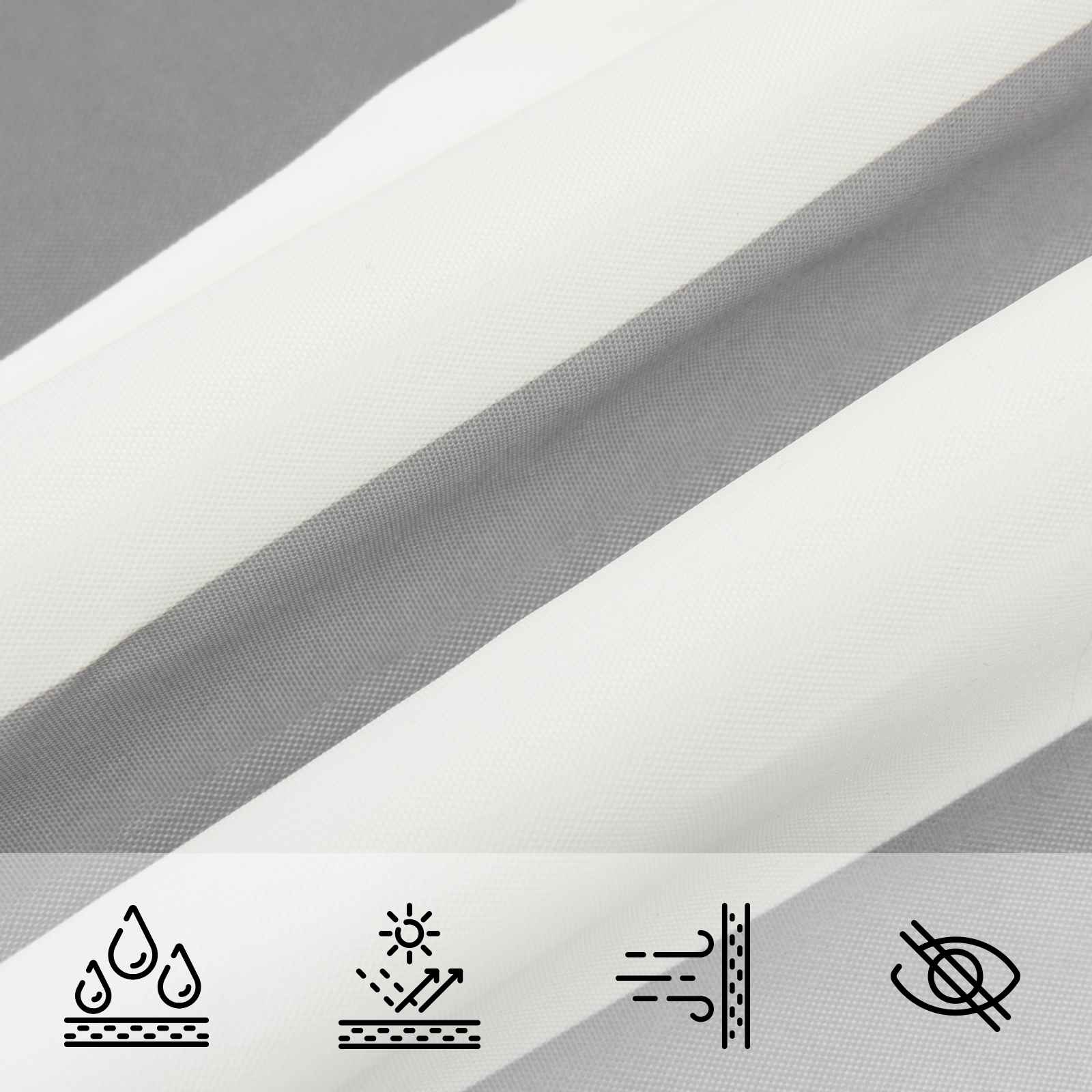 Sonnensegel Hellgrau und Weiß 2 x 2,5 m 100 % Polyester Oxford