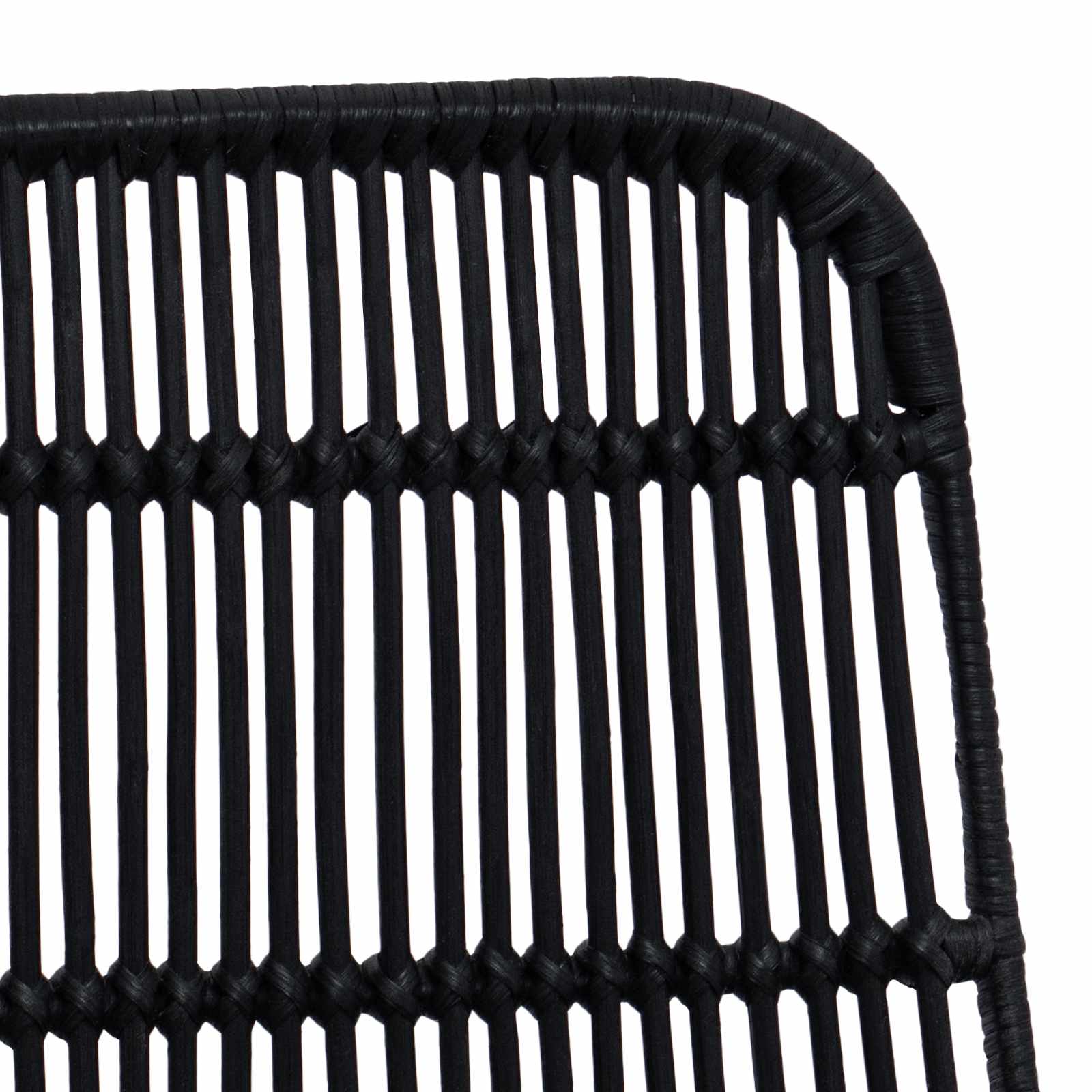 Esststuhl 2 pcs Schwarz 41 x 55 x 85 cm Rattan und Stahl
