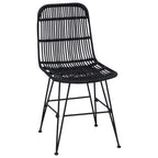 Esststuhl 2 pcs Schwarz 41 x 55 x 85 cm Rattan und Stahl