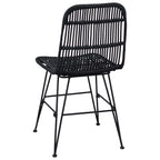 Esststuhl 2 pcs Schwarz 41 x 55 x 85 cm Rattan und Stahl
