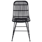 Esststuhl 2 pcs Schwarz 41 x 55 x 85 cm Rattan und Stahl