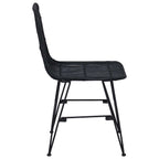 Esststuhl 2 pcs Schwarz 41 x 55 x 85 cm Rattan und Stahl