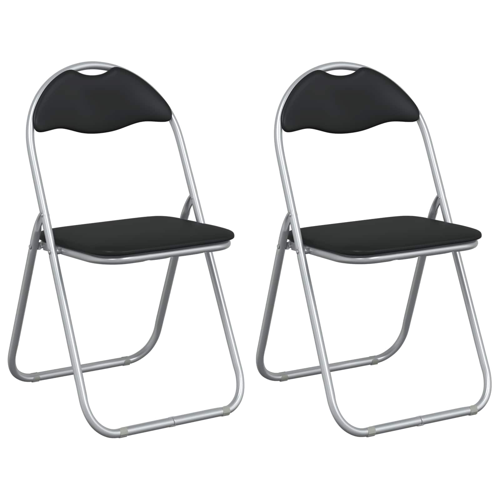 Klappstuhl 2 Stück Schwarz und Grau 48 x 43,5 x 81 cm
