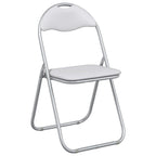 Klappstuhl 2 pcs Weiß und Grau 48 x 43,5 x 81 cm Kunstleder